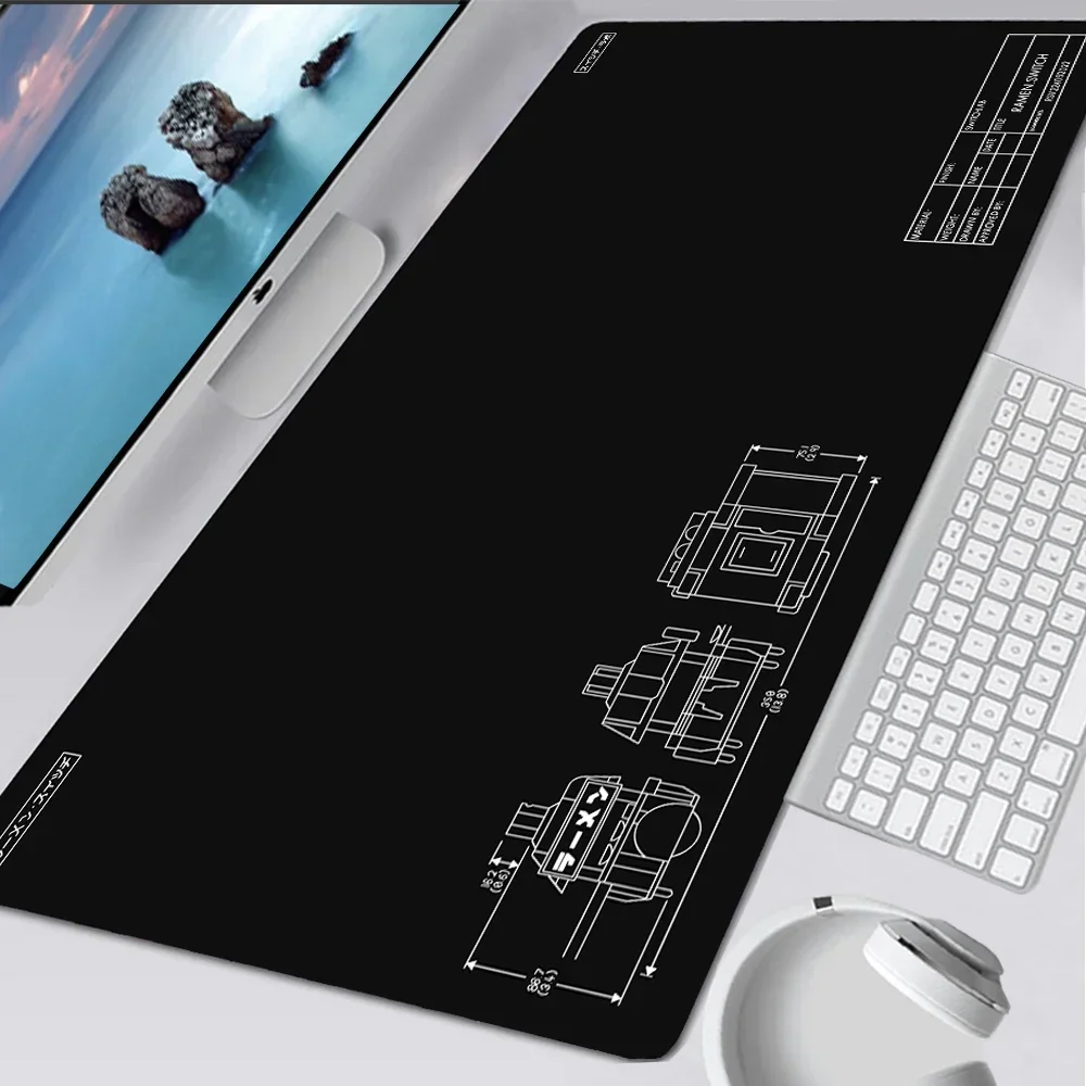 White Gaming Mouse Pad Table Rug Rubber Table Rug Keyboard Pad Mat Extended Computer Office Carpet Desk Accessory Xxl