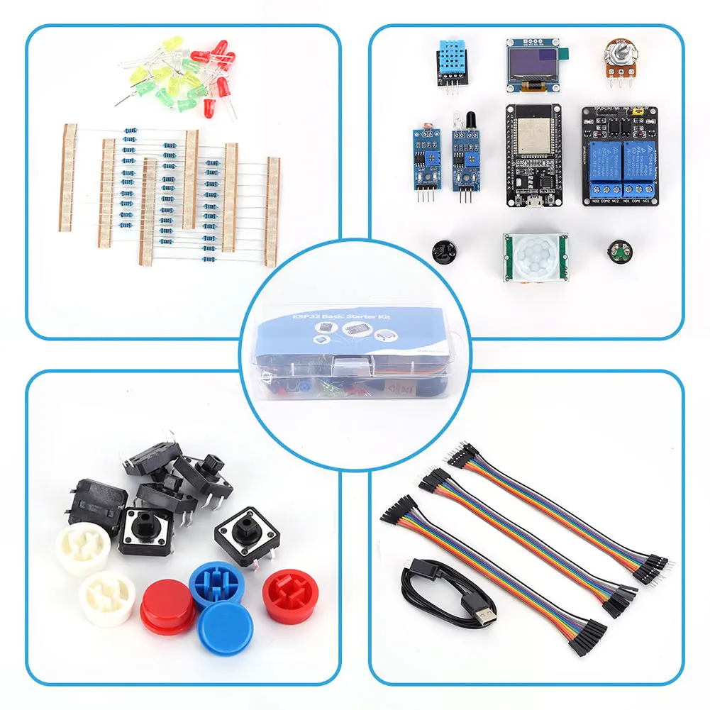 1-3Set Basic Starter Kit for ESP32 ESP-32S WIFI I OT Development Board Module for Arduino Project Learning Kit with Storage Box