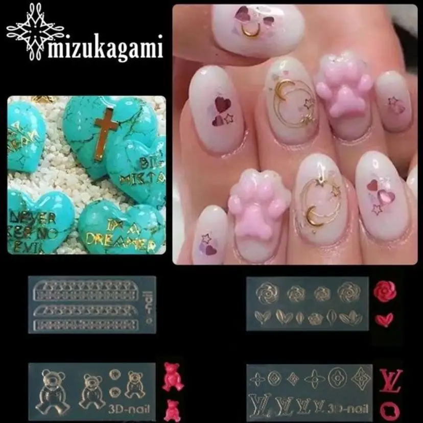 3D Acrylic Nail Art Mold Cartoon Flamingo Shape Resin Nails Art Mould For DIY UV Gel Gemstone Nailing Decoration Silicone Molds