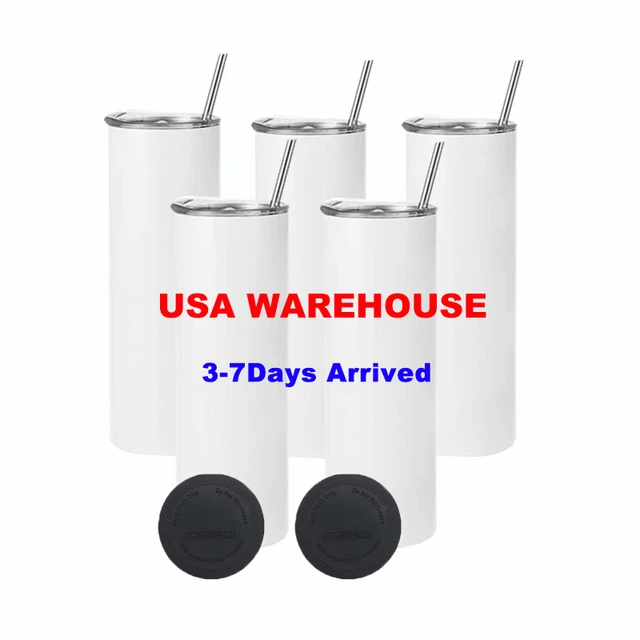 25pack Usa Warehouse 12oz Stainless Steel Straight White