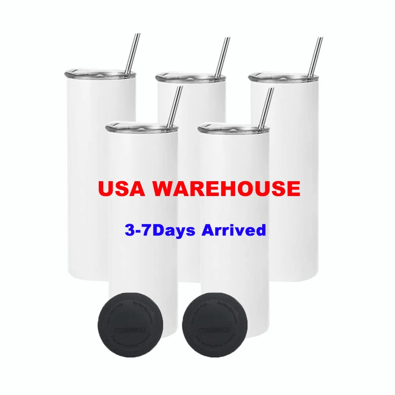 Wholesale 20oz Bulk Sublimation Blank White Skinny Tumbler Stainless Steel  Tapered Water Bottle Cups With Lid And Straw - Vacuum Flasks & Thermoses -  AliExpress