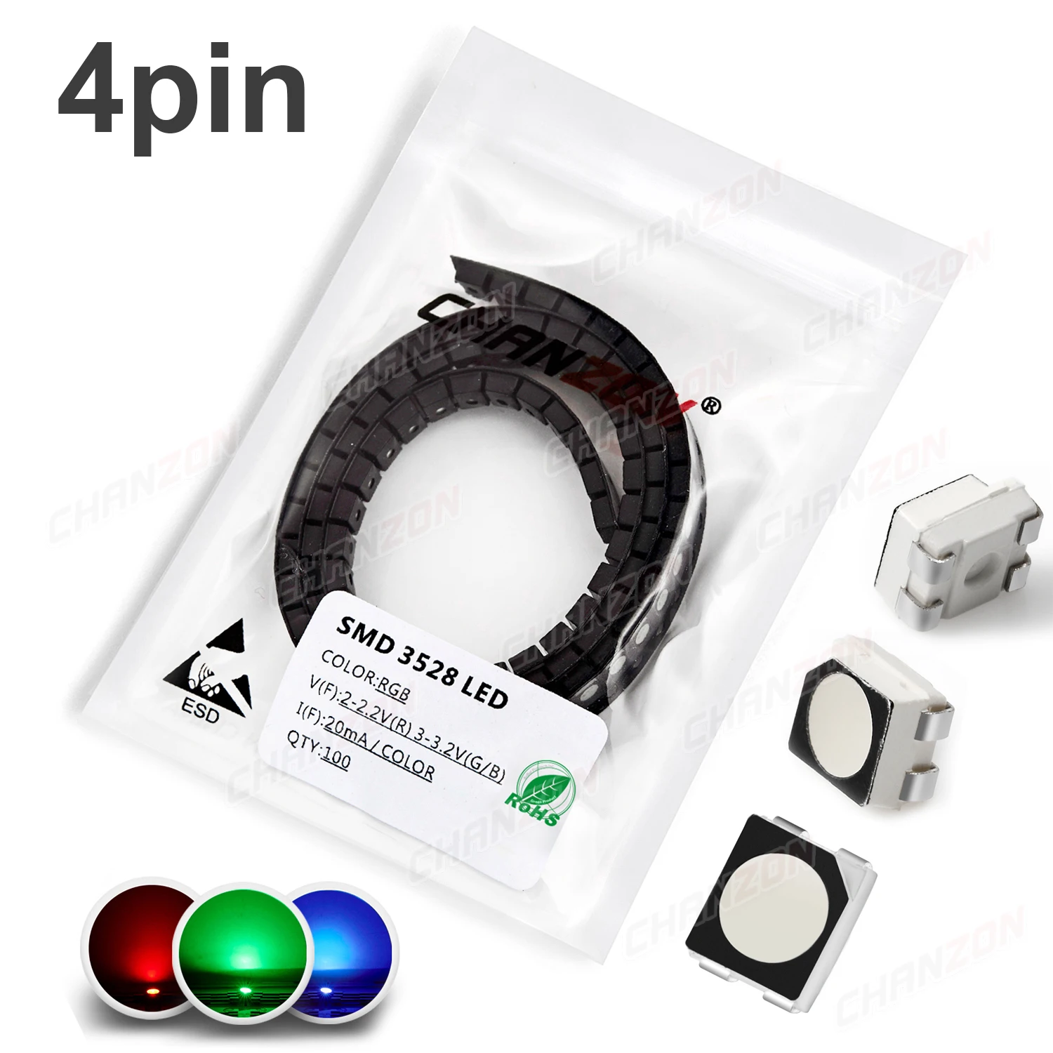 ตัวเลือกสินค้า แผงวงจร SMD LED สีครบ 100 ชิ้น
