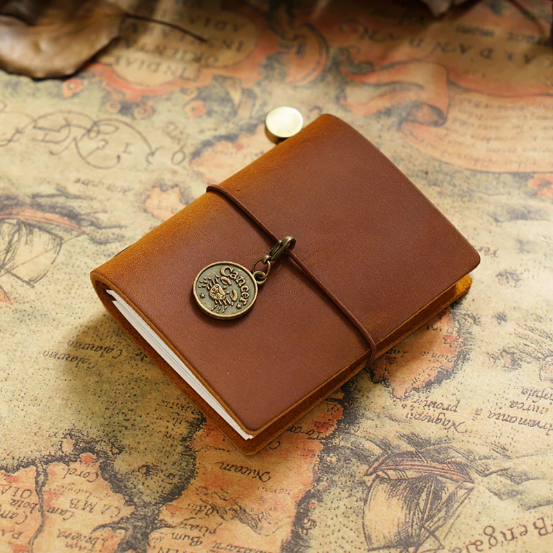 

Retro Mini Traveler's Notebook Planner Genuine Leather Mini Notebooks Journal Handmade Diary Sketchbook Planner Stationery