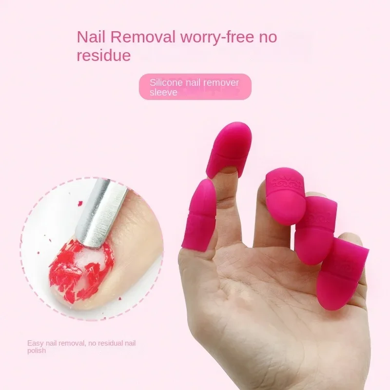 Nail polish remover nail gel remover nail polish remover wraps 10PC Nail Polish Clip Soak Off Silicone Cap UV Gel Polish Remover Wraps Degreaser Cleaner Tip Finger Cover Varnish Manicure Tool