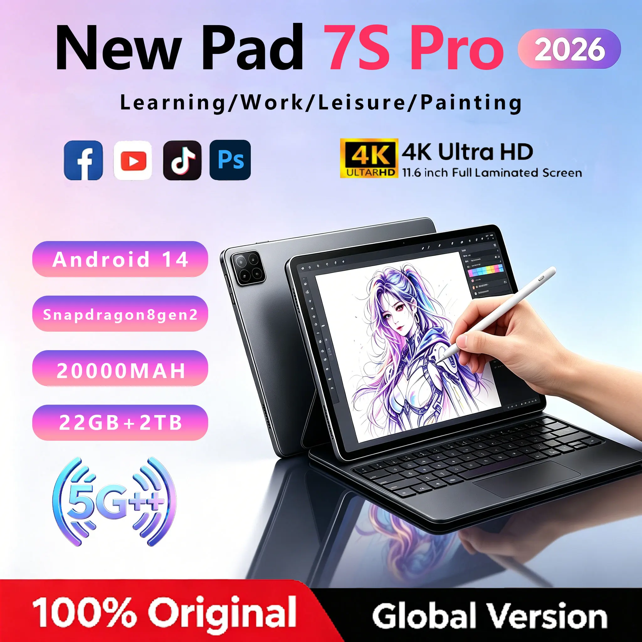 Pad 7s Pro Android Tablet 5g Dual Sim High Performance Drawing_voghion.com