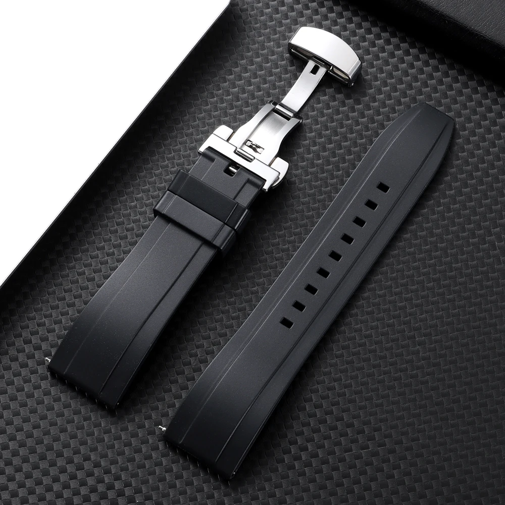 Quick Release Silicone Watch Strap - Premium Rubber Wristband for Women & Men, Tropic Style - Available in Multiple Sizes