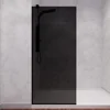 74 X 34 Inch Framed Black Tinted Fixed Glass Shower Screen Shower Door in Matte Black | Veil Water Repellent Tempered Glass 6