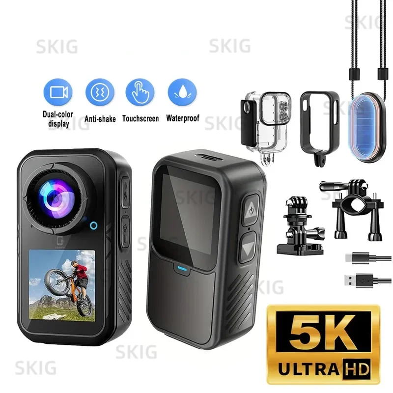 Caméra Action 5K 1080P Étanche 30m Lot Carte SD 64Go