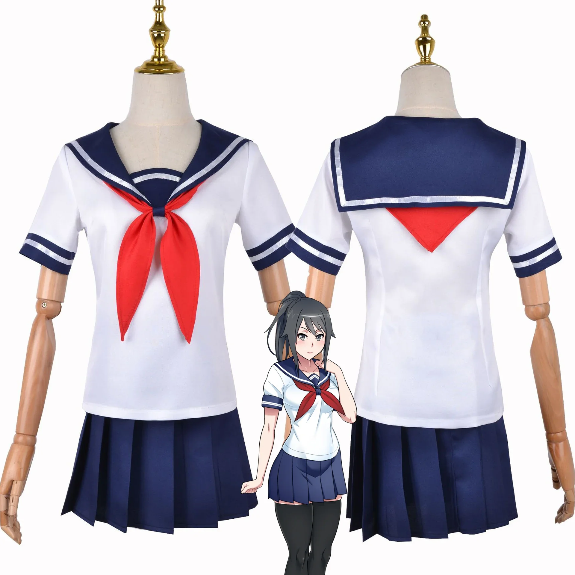 

New Game Yandere Simulator Ayano Aishi Cosplay Skirt Women Adult Girls JK Sailor Suit Uniform Halloween Costume Outfit