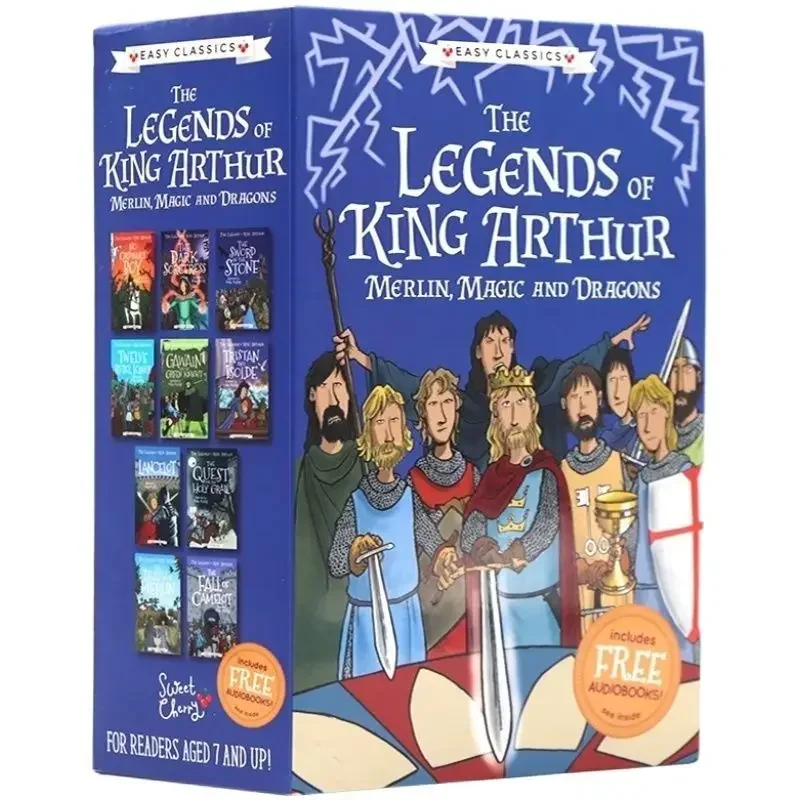

A set of 10 volumes of interesting illustrated novels in English The Legend of King Arthur Scan code audio
