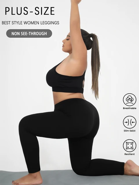 Plus Size Super Soft Sport Leggings For Women  No See Through Workout Running Yoga Athletic running Leggings