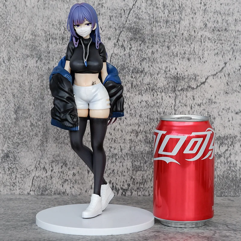 

Figuras Anime Mask Girl Yoana Biya Black Silk Long Hair Doll Model Desktop Chassis Display Toys For Boys Cute Sexy Funny Gift