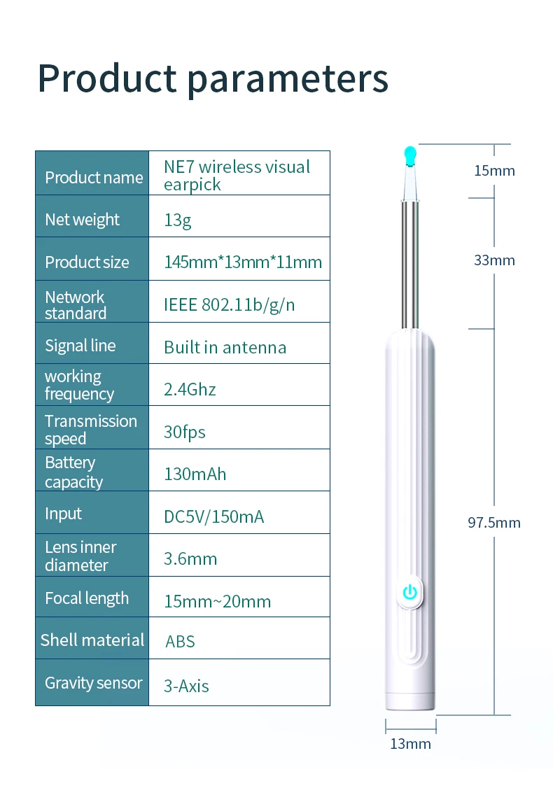 Ohrenreiniger mit Kamera WLAN & LED – 1296P USB-C