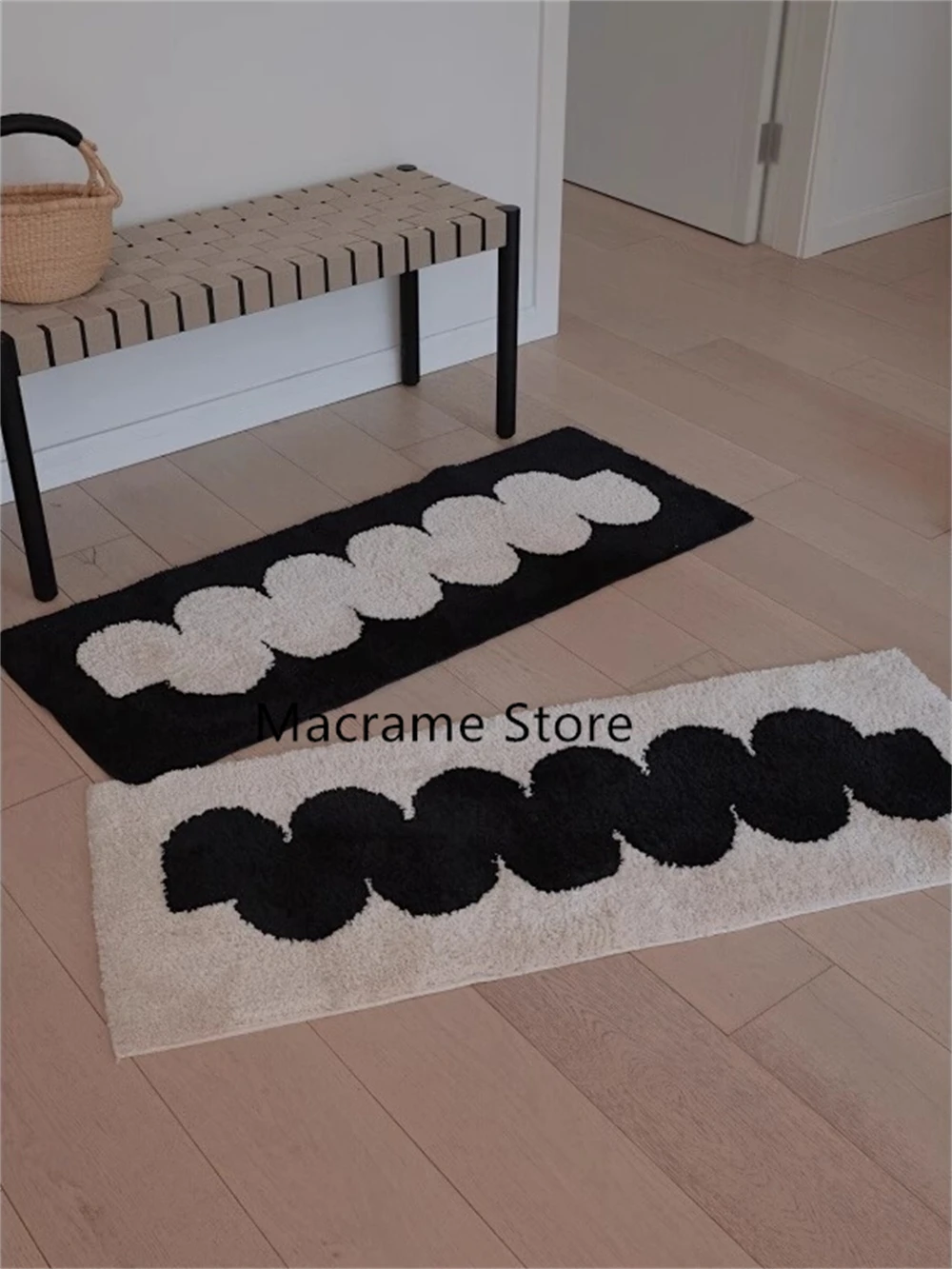 

Ins Nordic Style Bedroom Bedside Tufted Carpet Living Room Rectangular Sofa Floor Mat Home Bathroom Non-Slip Absorbent Foot Mat