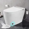 Heated Seat Smart Toilet, One Piece Toilet, Automatic Flush Tankless Toilet Without Bidet, Foot Sensor Flush, Blue Night Light 1