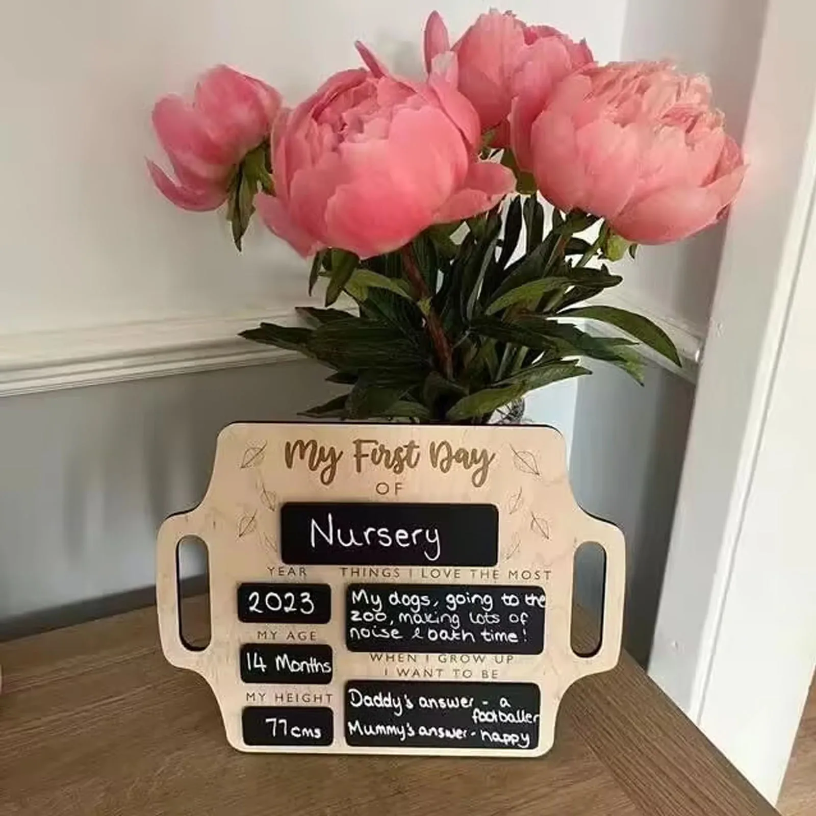First Day of School Board Chalkboard Personalised My First Day of School Sign with Handle Back to Memory Photo Prop