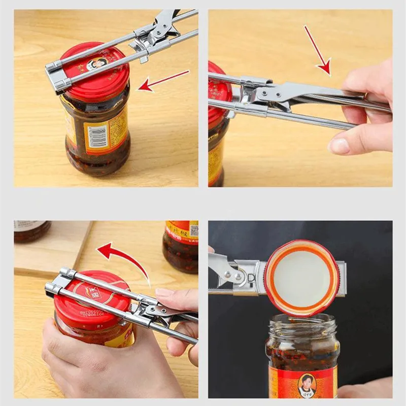 Manual Jar Bottle Opener Multifunction Accessories Home Gadgets Can Opener Creative Adjustable Stainless Steel Kitchen Tools can opener bottle opener kitchen tools multifunctional tool
