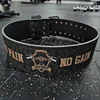 1 Pc Powerlifting Belt, Smooth PU Weightlifting Belt with No Pain No Gain & Power Bull, Gym Fitness Belt for Squat & Deadlift