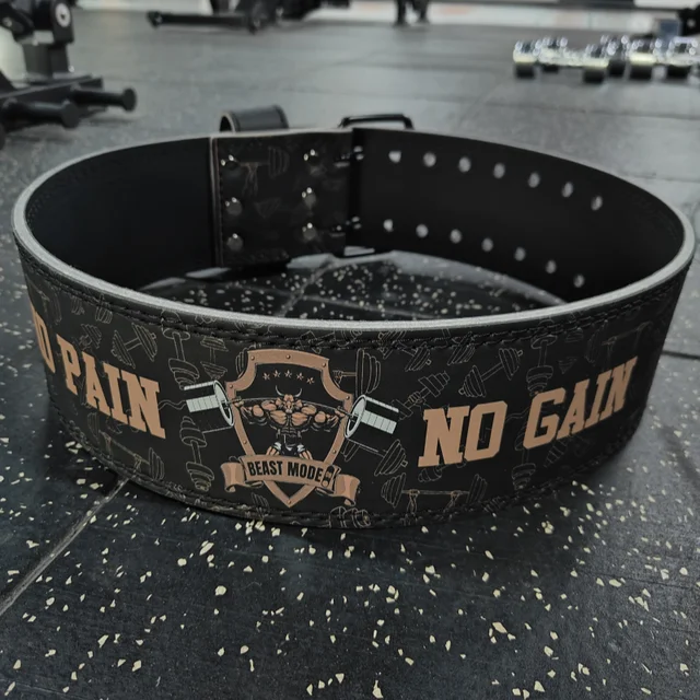 1 Pc Powerlifting Belt, Smooth PU Weightlifting Belt with No Pain No Gain & Power Bull, Gym Fitness Belt for Squat & Deadlift 1 Pc Powerlifting Belt, Smooth PU Weightlifting Belt with No Pain No Gain & Power Bull, Gym Fitness Belt for Squat & Deadlift