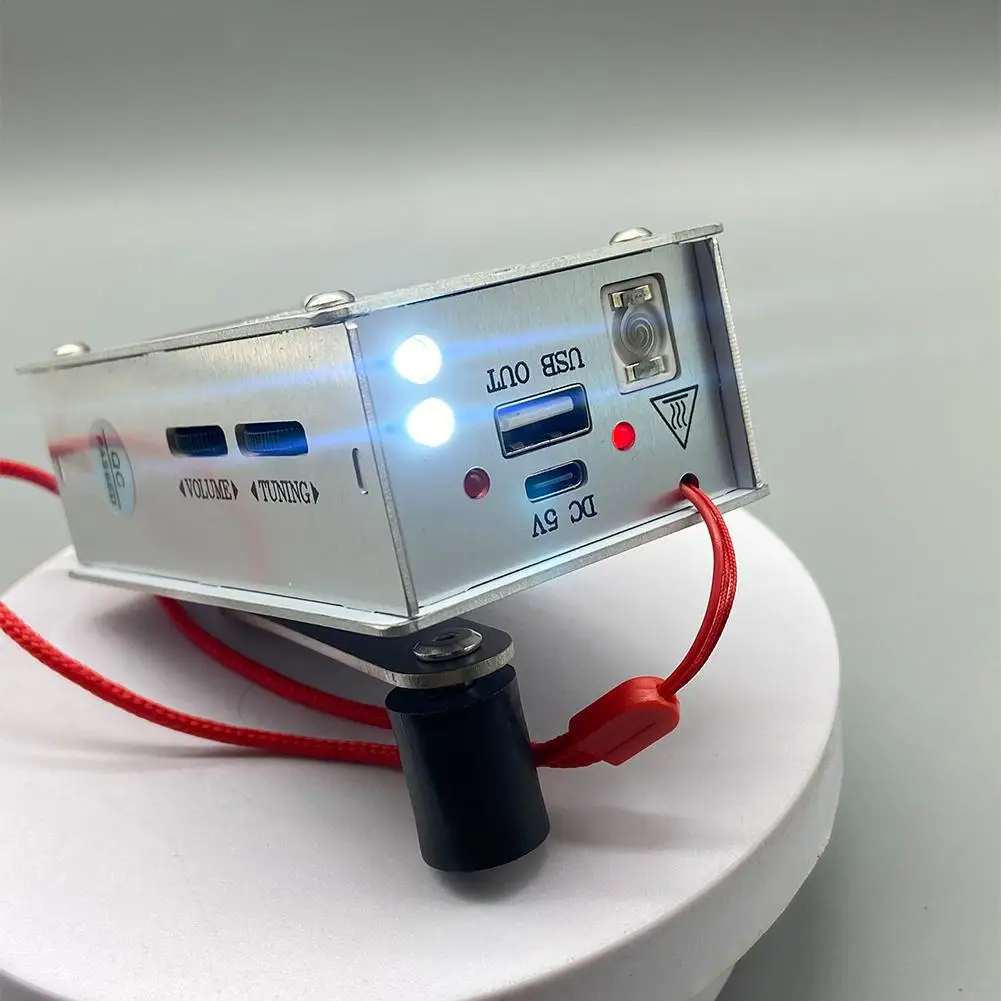 Generador de manivela con radio, mechero, power bank, linterna, etc