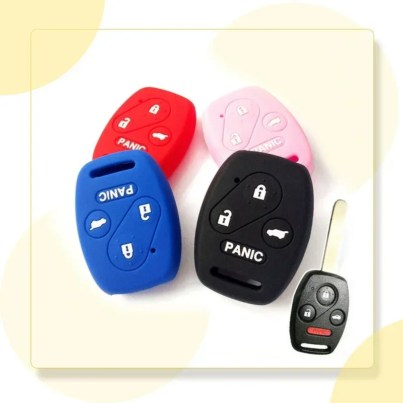 Jingyuqin 3+1 Buttons For Honda Crosstour Insight Pilot Civic Ridgeline CR-V CR-Z Element Fob Remote Silicone Car Key Case Cover
