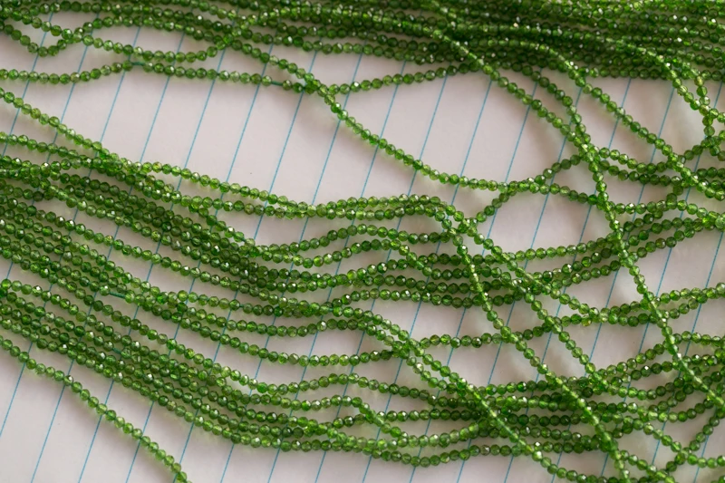 Loose Beads  Gemstone AA Diopside Round Faceted  30cm for DIY Jewelry Making Necklace Beads Nature