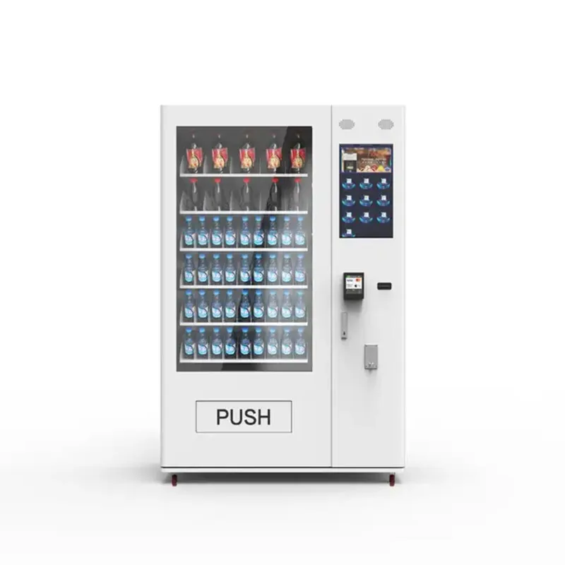 Large Capacity Automatic Food And Drink Vending Machines Automatic Combo Card Reader Vending Machines