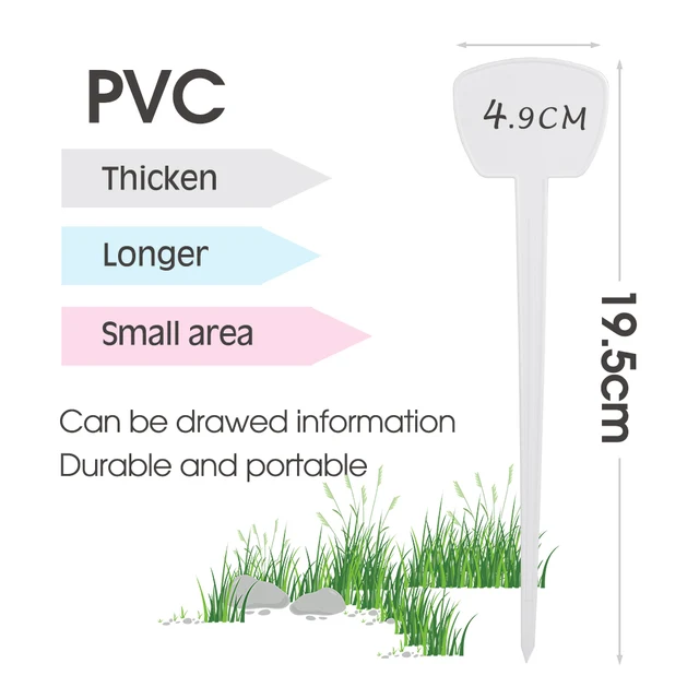 6-200Pcs 19,5X4,9 Cm Vastag Műanyag Növényi Címkék Vízálló Óvodai Póló Kerti Címke Kertészeti Fa Shurb Virágmarkerek Válogató Jel - Image 2