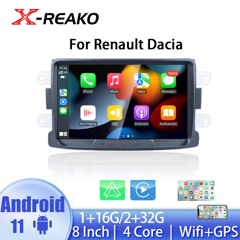 X REAKO Android 11 Car Radio Autoradio 8'' HD Touch Screen Auto Radio