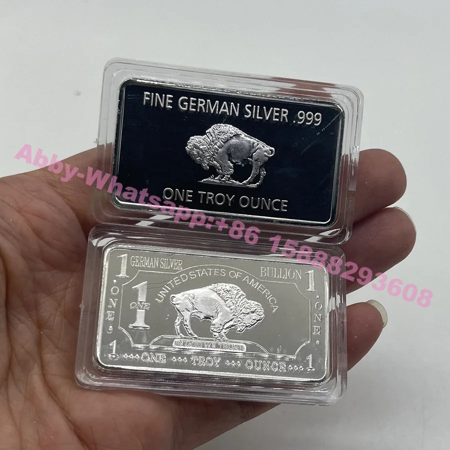 Commercio All'Ingrosso Tedesco Argento 999 Fine One Troy Oncia Lingotti Buffalo Metal Bar In God We Trust Coin Con Vetrina
