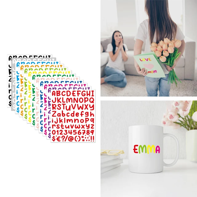 12x Letter Stickers for Kids 1 inch Small Colorful Vinyl Letter Stickers  for Crafts Address Number Scrapbooks Water Bottles Cups - AliExpress