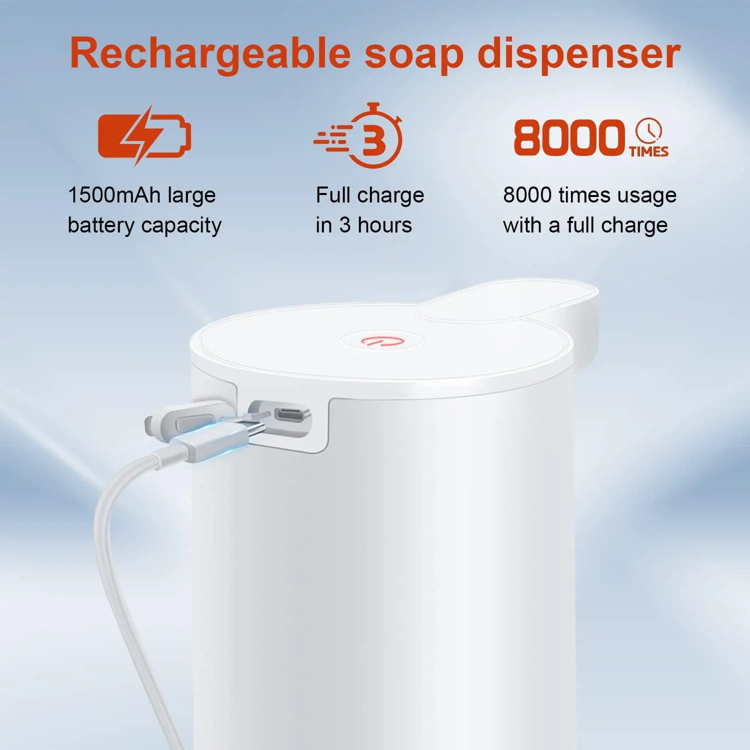 Stainless Steel Automatic Soap Dispenser Rechargeable Touchless Sensor Hand Wash Machine Smart Liquid Machine