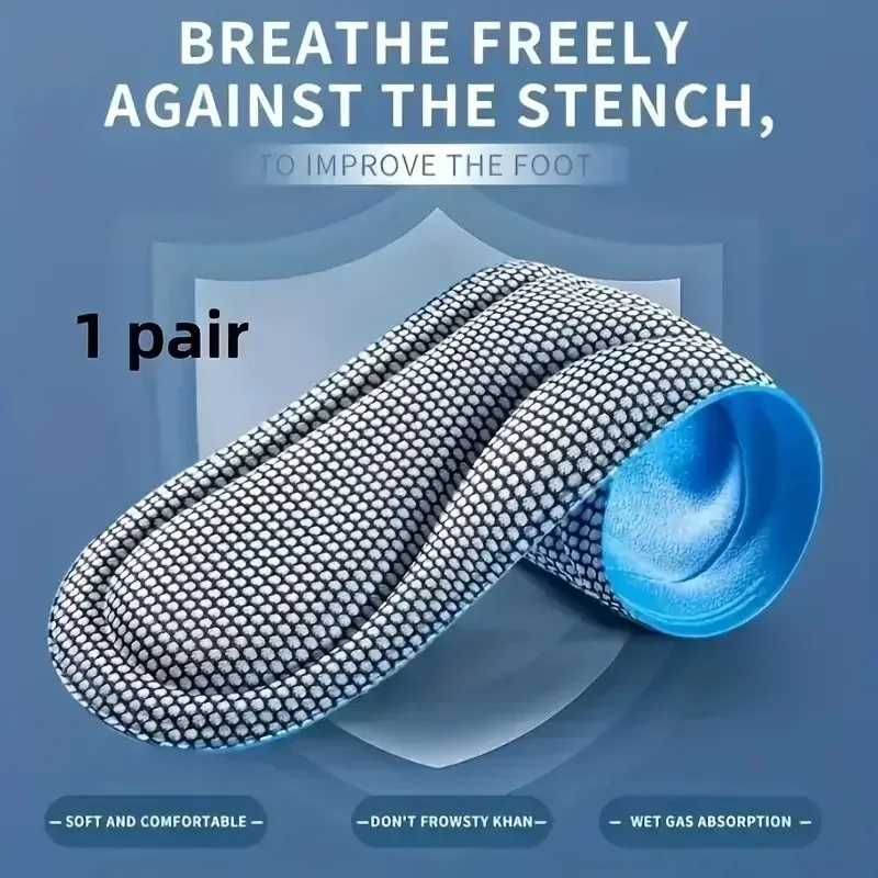 2/4pcs Memory Foam Orthopedic Insoles Shoes Men Women Nano Antibacterial Deodorization Insole Sweat Absorption Running Cushion
