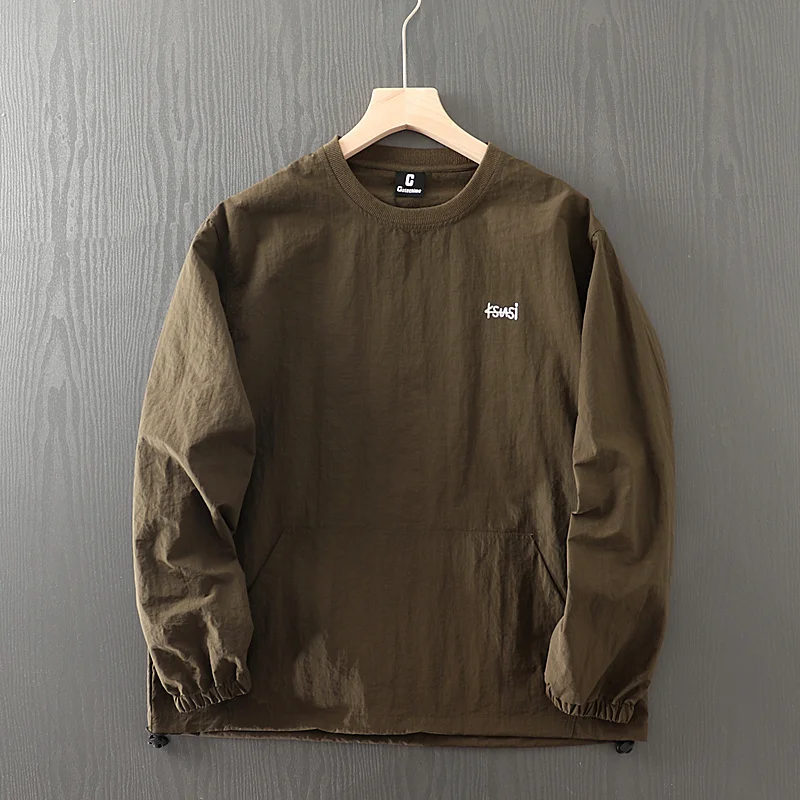 Outdoor Waterproof Wind Resistant Men's Loose Casual Round Neck Sweater Climbing Camping Trekking Hiking Fitness Sports Pullover