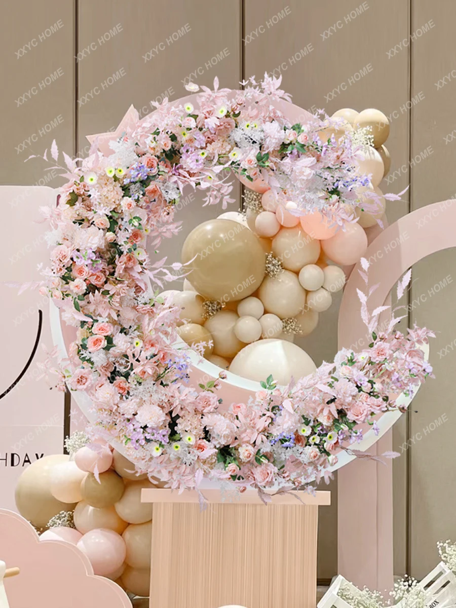 

Live Room Internet Famous Photo Taking Background Wall Hanging Flower Road Lead Flower Row Artificial Flower