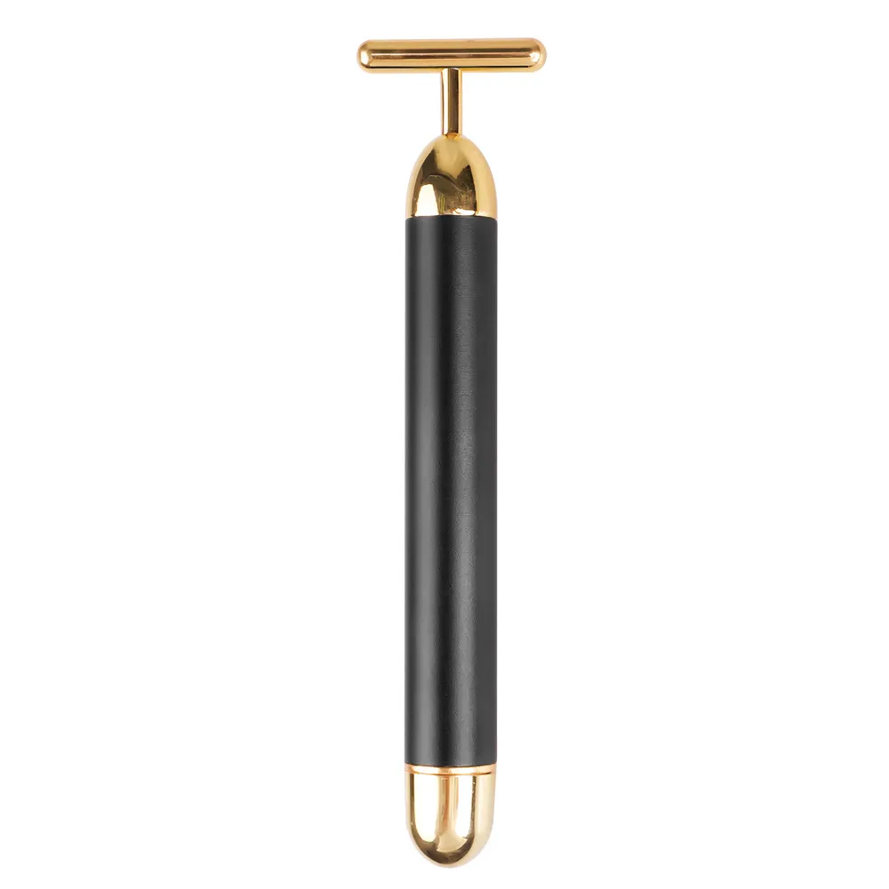 24-каратний золотий роликовий вібраційний масажер для обличчя для схуднення шкіри обличчя Beauty Pulse Firming Face Massage Lift Tightening Wrinkle Bar