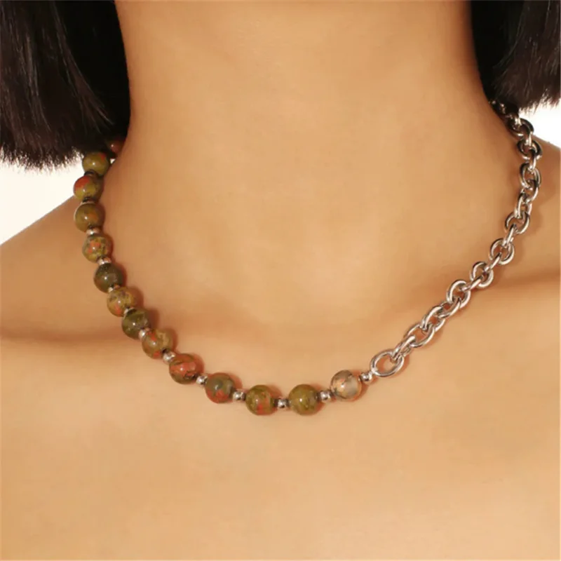 

Ожерелье в пасторальном стиле с разноцветными бусинами из натурального камня, оригинальные элементы, винтажные женские роскошные украшения для путешествий