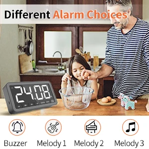LED Großbild-Multifunktions-Timer wiederauf ladbar 99 Stunden Countdown Lernen Lesen Küche Kochen Backen Stoppuhr Timer – Detail 10