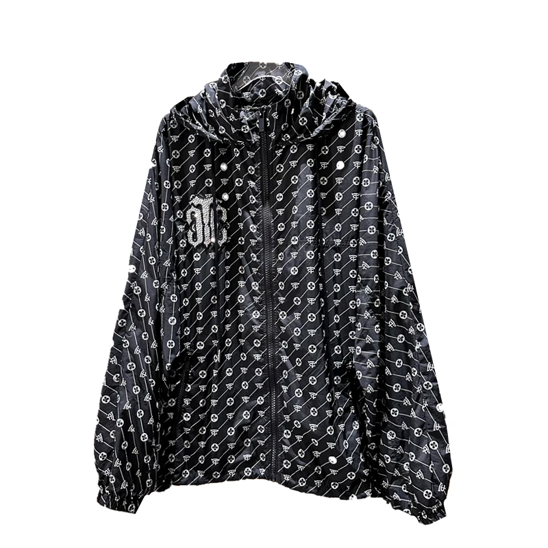 Luxury Brand Summer Sunscreen Clothing Trendy Printed Sunscreen Jacket Light Thin Loose Hooded Coat Long Sleeve Men and Women