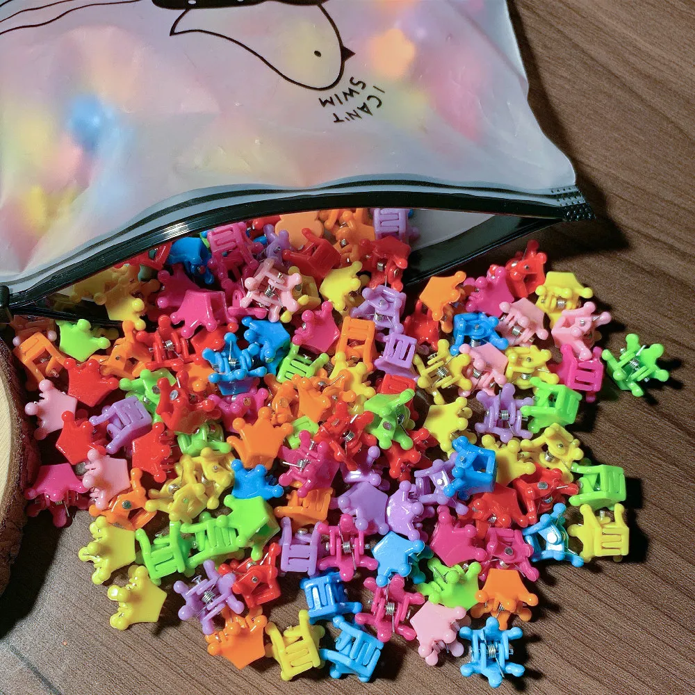 100pcs Pack Großhandel matti erte Süßigkeiten Farbe kleine Ornament Clips Haar Kralle Clips für Frauen Haarschmuck Mini Haarnadeln – Detail 8