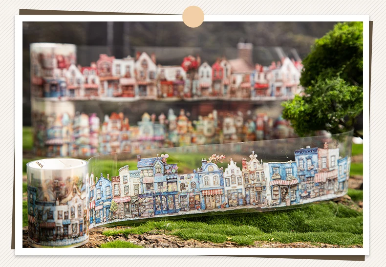 Journal GO 5 x 200 cm seltsame Haus-Klebeband-Aufkleber für Journaling-Karten, DIY, Scrapbooking, Planer, Tagebuch, Dekor, Abdeckband – Detail 5