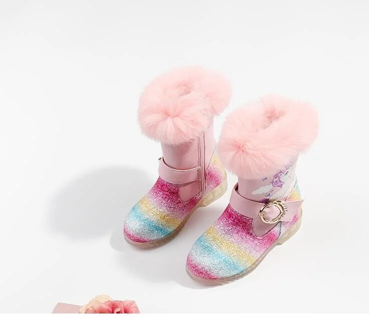 Unicorn Rainbow Sequin Glitter Boots