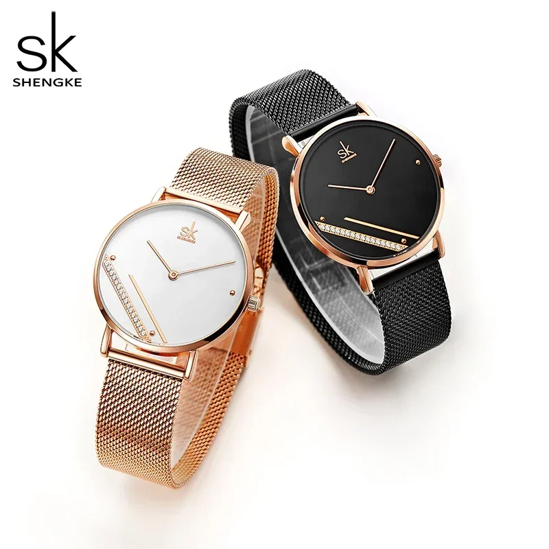 

Shengke Montre Femme New Luxury Ladies Watch Fashion Simple Watches Womes Crystal Dial Quartz Watch Women Clock