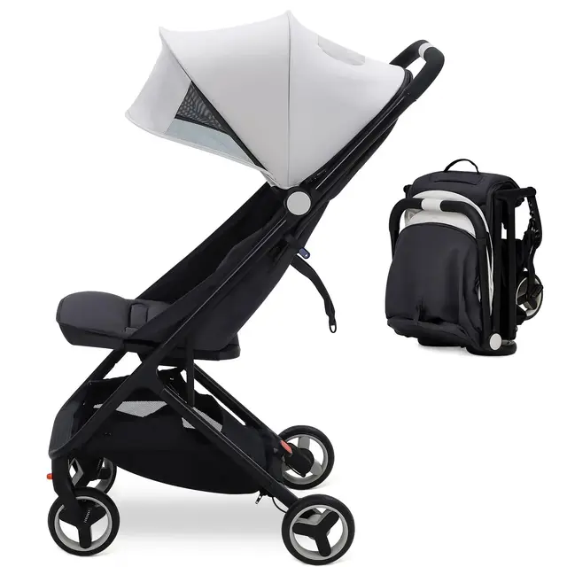 Poussette de voyage pour bébé approuvée pour les cabines, légère, compacte, pliable, jusqu'à 22 kg, poussette d'avion, landau pour nouveau-né, chariot pour nourrisson 1