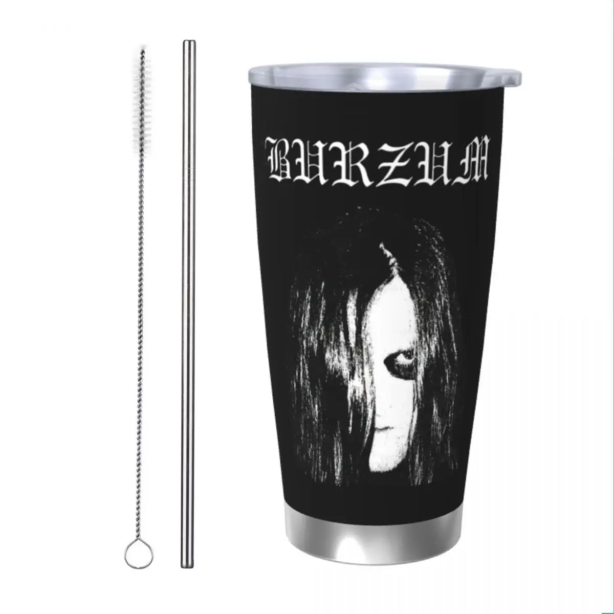 

Термокружка Burzum черная металлическая с вакуумной изоляцией, Термокружка Из Нержавеющей Стали для путешествий и активного отдыха, непроливаемая, 20 унций