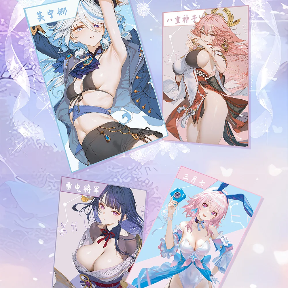 New The Enchanting Dreams Like Smoke A6 Size Card Metal Card Water Sensing Cards CCG Waifu Bikini Feast Child Kids Doujin Toy
