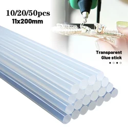 Bâtons de colle thermofusible, diamètre 11mm, longueur 200mm, pour pistolet à colle électrique, Visco puissant, bricolage, Album, outils de réparation, 10 pièces/20 pièces/50 pièces 