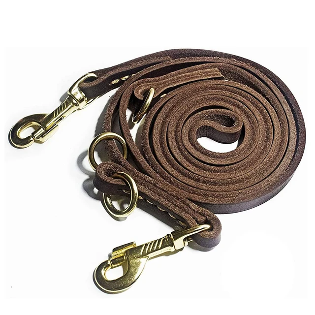 Durable Multi Function 8ft Dog Leash, Genuine Leather Training Leash for  Small, Medium and Large Dogs : : Pet Supplies