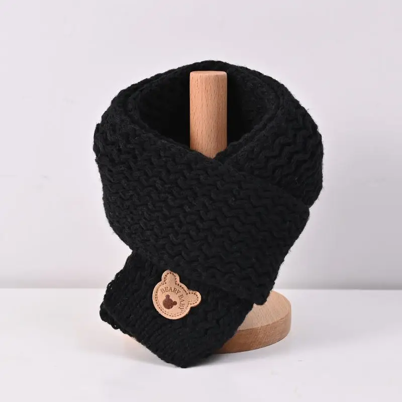 Korean Cartoon Bear Baby Scarf Cute Winter Warm Knitted Boy Girl Neckerchief Soft Outdoor Toddler Kids Neck Warm Scarf