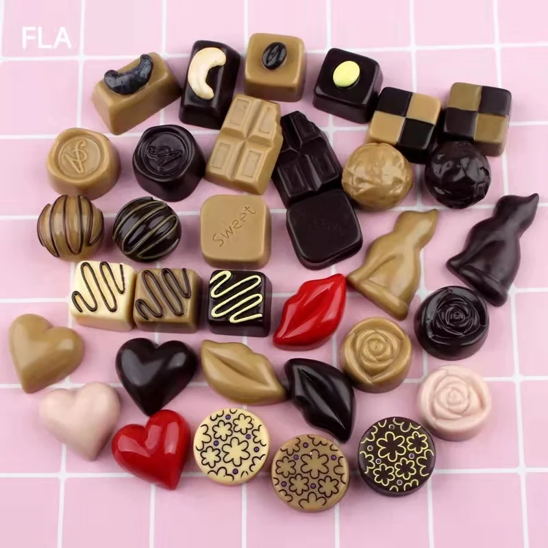 10 stücke Nachahmung Schokolade Blumenglasflasche Decor Blumenglasflasche Decor Epoxy Telefon Fall Material Diy Lebensmittel Decor Home Kids Kawaii – Detail 5